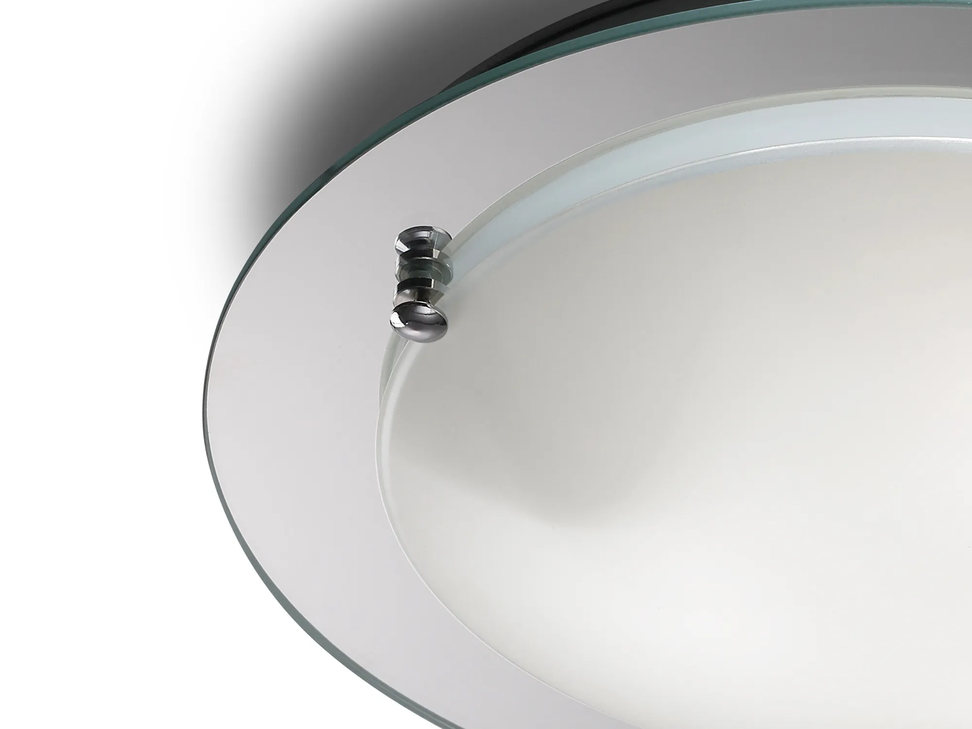 Brooklyn Glass Flush Ceiling 45cm 3 Light Polished Chrome D0053  Deco Brooklyn